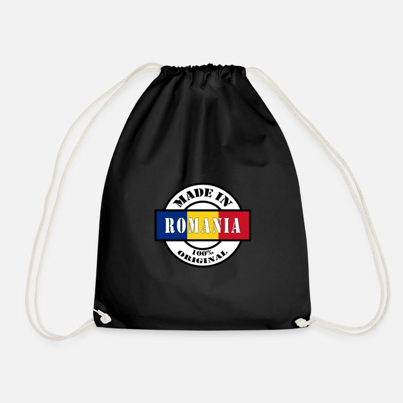 MADE IN ROMANIA born in Romania Gift - Drawstring Bag - black
