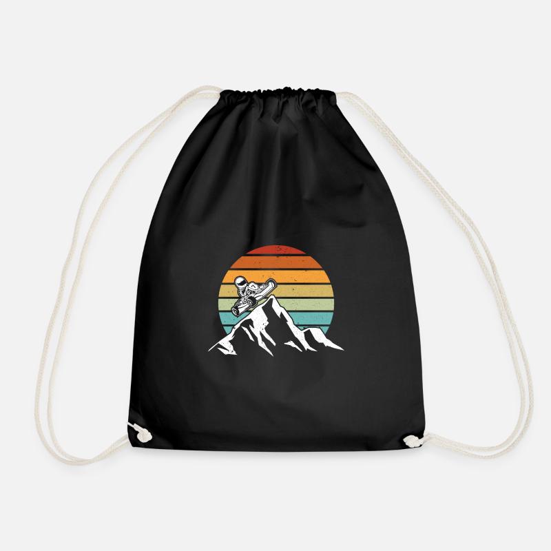 Retro Go-Kart go Kart Kart Driver Gift - Drawstring Bag - black