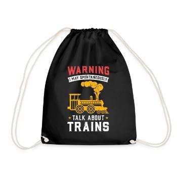 Attention je peux parler spontanément de trains - Sac de sport léger - noir - Devant