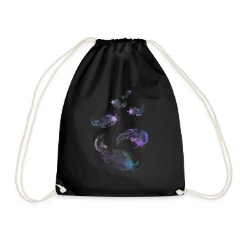 plumes arc-en-ciel lilas bleu vert menthe - Sac de sport léger - noir - Devant
