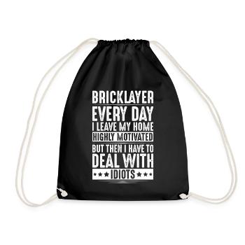Maurer Bricklayer Mason - Turnbeutel - Schwarz - Vorne
