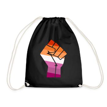 Pride Fist Lesbian Pride Design für Equality - Turnbeutel - Schwarz - Vorne