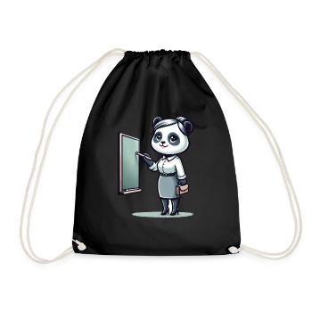 Cute Panda Teacher - Turnbeutel - Schwarz - Vorne