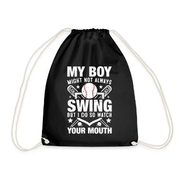 Baseball Mon garçon ne frappe pas toujours, moi - Sac de sport léger - noir - Devant
