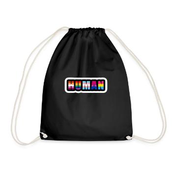 human LGBT LGBTQ+ schwul lesbian gay pride trans - Turnbeutel - Schwarz - Vorne