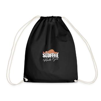 Faultier Kaffee süchtig Frauen - Sloffee Kinda Girl - Turnbeutel - Schwarz - Vorne