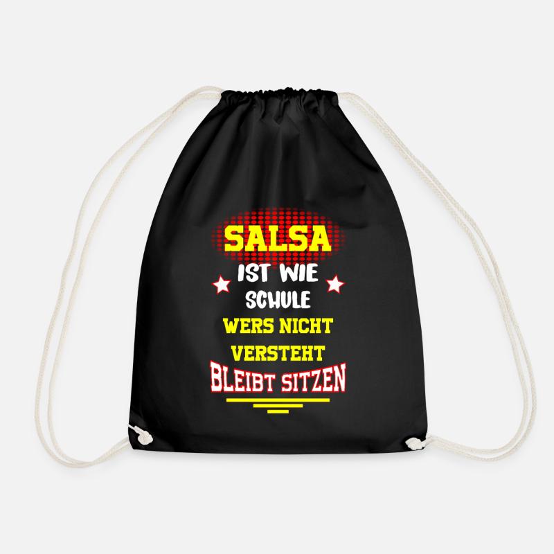 SALSA IS LIKE SCHOOL - Drawstring Bag - black