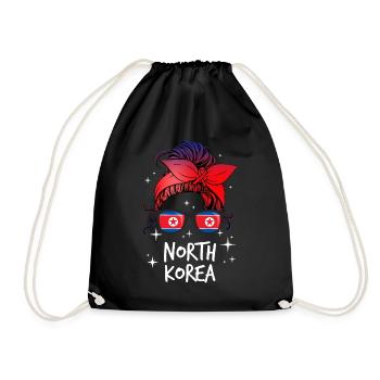 North Korea - Drawstring Bag - black - Front