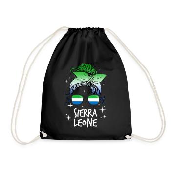 Sierra Leone - Drawstring Bag - black - Front
