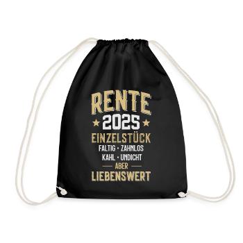 RENTNER RENTE 2025 - Turnbeutel - Schwarz - Vorne