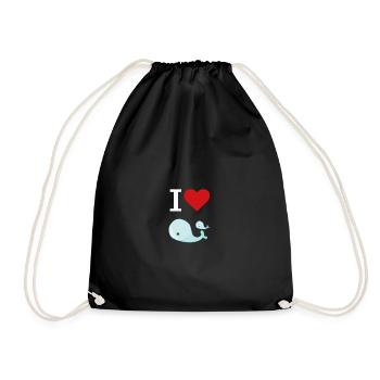 Baleines, baleines, mer, océan mer, animaux - Sac de sport léger - noir - Devant