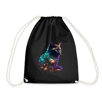 Neon Katze - Turnbeutel - Schwarz - Vorne