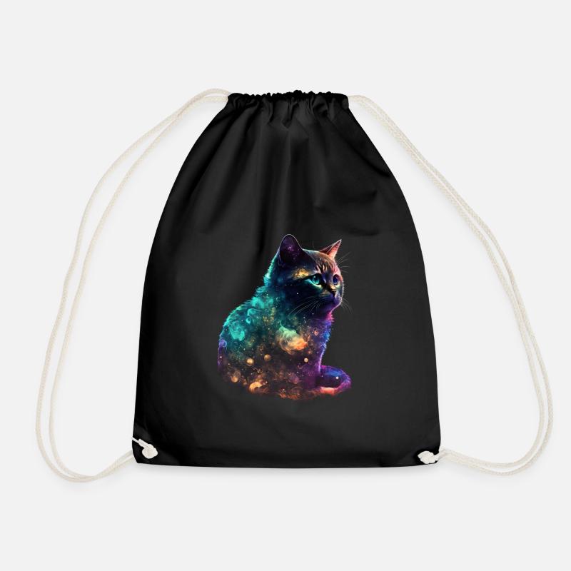 Neon Katze - Turnbeutel - Schwarz