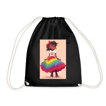 Expressions habilitées : Fille noire avec LGTBQ+ - Sac de sport léger - noir - Devant