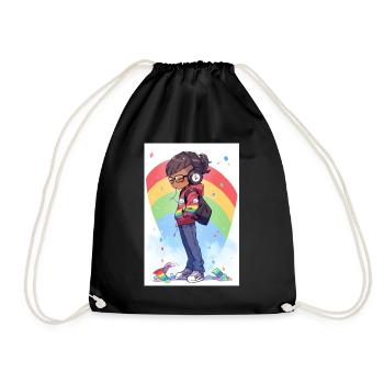 Harmonie mélodique : Fille noire avec veste LGTBQ+ - Sac de sport léger - noir - Devant