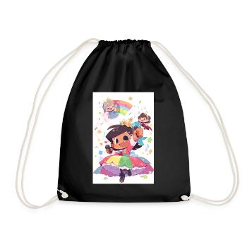 Diverse Pride Trio: Celebrating Friendship and - Drawstring Bag - black - Front