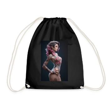Sakura Splash: Beauté d’anime avec rose et noir - Sac de sport léger - noir - Devant