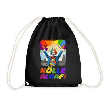 Karneval Eskalation Köln Kostüm Kölsch Bier Party - Turnbeutel - Schwarz - Vorne