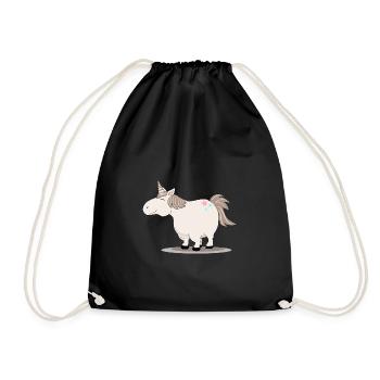 Licorne épaisse et mignonne - Sac de sport léger - noir - Devant