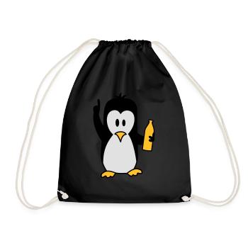 Ivre beuverie bière pingouin - Sac de sport léger - noir - Devant