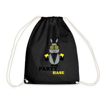 party_hase - Turnbeutel - Schwarz - Vorne