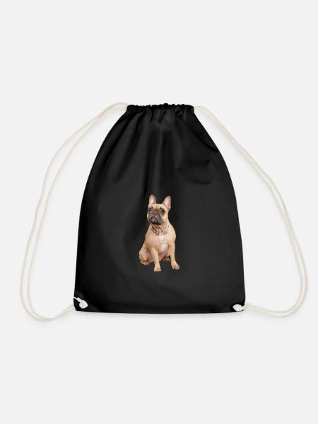 French Bulldog - Drawstring Bag - black
