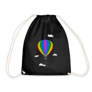 Montgolfière et nuages dans le ciel - Sac de sport léger - noir - Devant