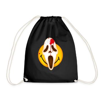 Smiley Scream Mask - Drawstring Bag - black - Front