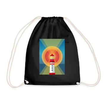 Luminous Lighthouse - Drawstring Bag - black - Front