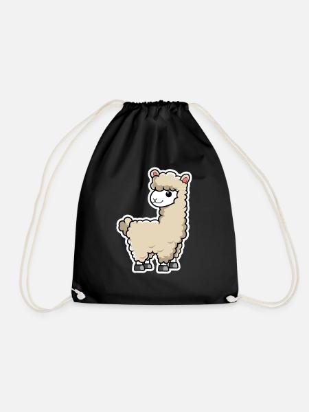 Kawaii Lama - Turnbeutel - Schwarz