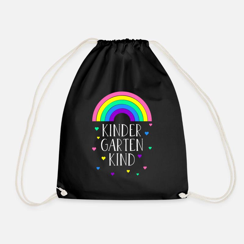Regenbogen Kindergartenkind Kindergarten Geschenk - Turnbeutel - Schwarz