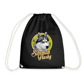 husky - Drawstring Bag - black - Front