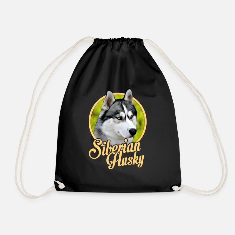 husky - Drawstring Bag - black