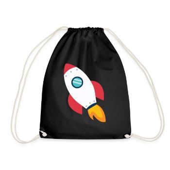 rocket - Drawstring Bag - black - Front