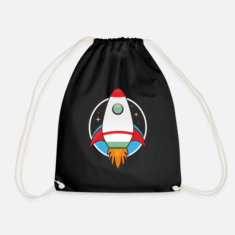 rocket - Drawstring Bag - black