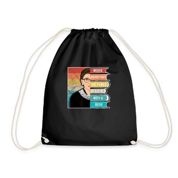 Never Underestimate The Power of A Girl With Book - Sac de sport léger - noir - Devant