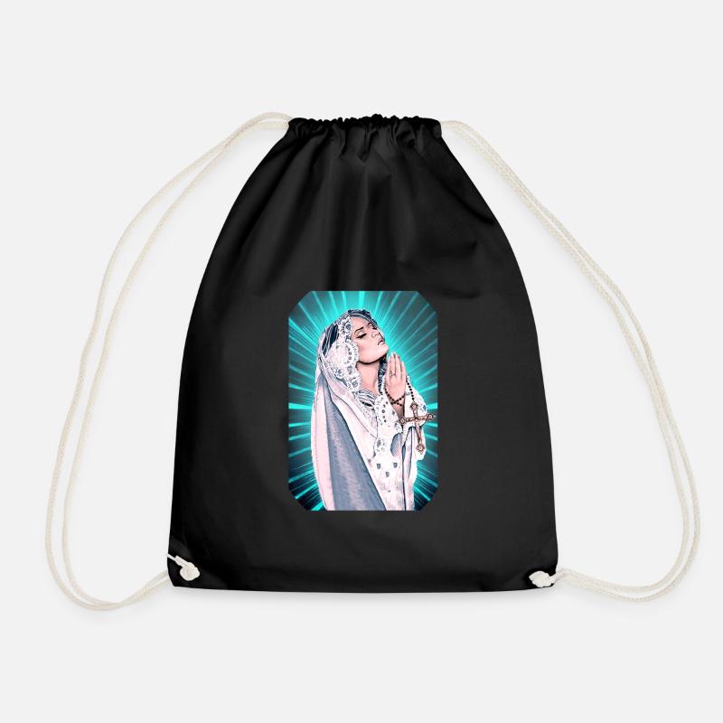 Blessed Virgin Mary Madonna t-shirt - Drawstring Bag - black
