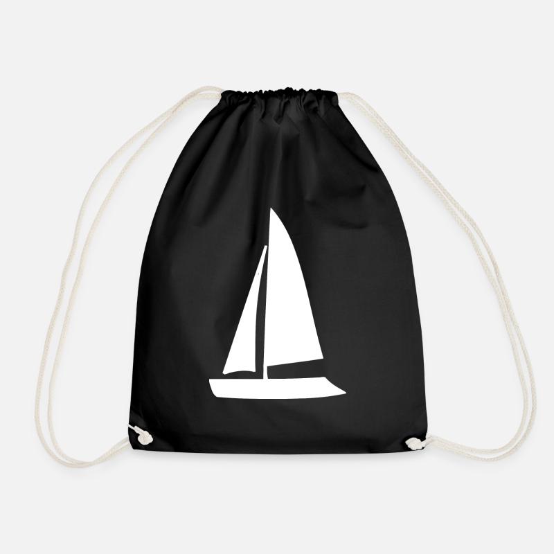 Sailing sailboat sailboat - Drawstring Bag - black