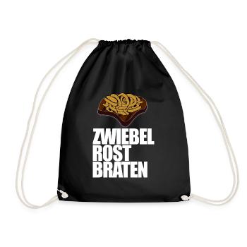 Zwiebelrostbraten, schwäbische Küche, lecker - Turnbeutel - Schwarz - Vorne