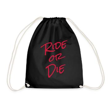 Ride or die équitation et changement de couleur du cadeau cycliste - Sac de sport léger - noir - Devant