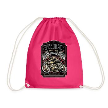 motorcycle - Drawstring Bag - fuchsia - Front