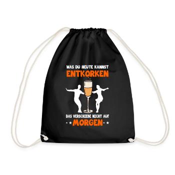 Party trinken Feier feiern lustiger Partyspruch Ge - Turnbeutel - Schwarz - Vorne