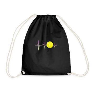 Tennis Ball Heart Beat - Drawstring Bag - black - Front