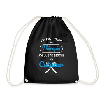Pas besoin de thérapie juste besoin de cuisiner - Sac de sport léger - noir - Devant