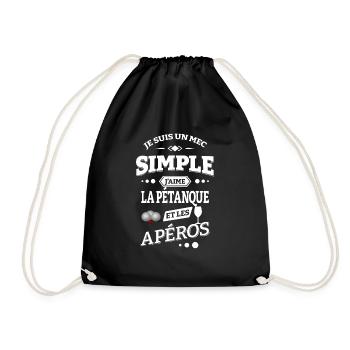 J'AIME LA PÉTANQUE ET LES APÉROS - Sac de sport léger - noir - Devant
