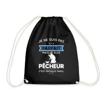 Je ne suis pas parfait mais je suis pêcheur - Sac de sport léger - noir - Devant