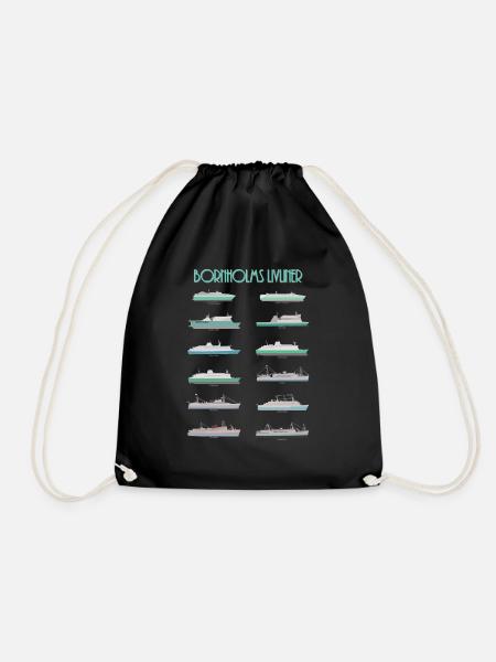 Bornholm ferries - Drawstring Bag - black