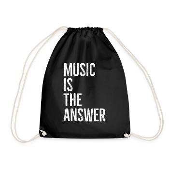 Music is The Answer - Drawstring Bag - black - Front
