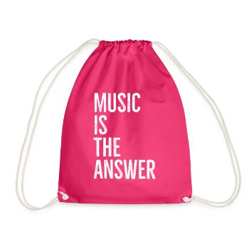 Music is The Answer - Drawstring Bag - fuchsia - Front