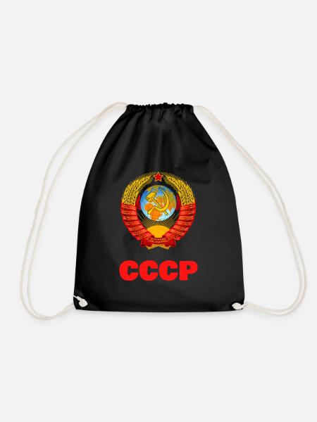 СССР USSR Communist Party Russian Retro Vintage - Drawstring Bag - black